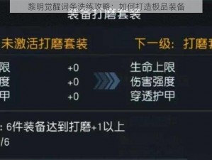 黎明觉醒词条洗练攻略：如何打造极品装备