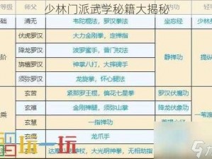 少林门派武学秘籍大揭秘