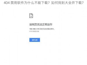 404 禁用软件为什么不能下载？如何找到大全并下载？