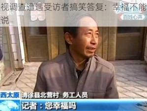 央视调查遭遇受访者搞笑答复：幸福不能随便说