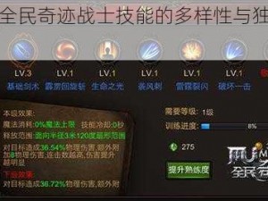 关于全民奇迹战士技能的多样性与独特之处