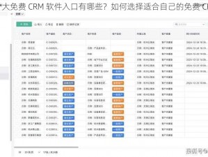 国内外十大免费 CRM 软件入口有哪些？如何选择适合自己的免费 CRM 软件？