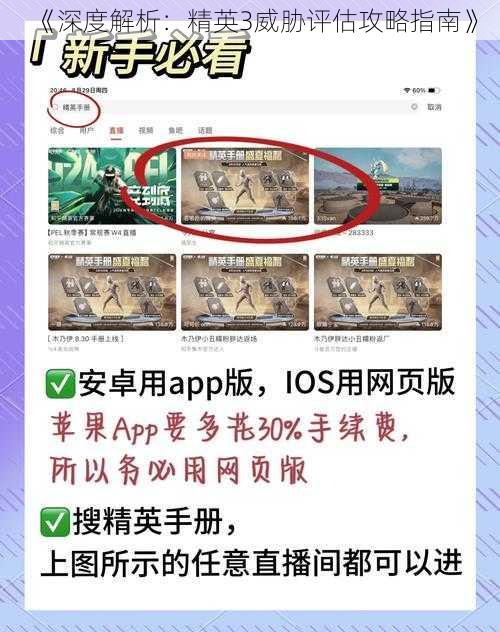 《深度解析：精英3威胁评估攻略指南》