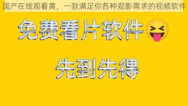 国产在线观看黄，一款满足你各种观影需求的视频软件