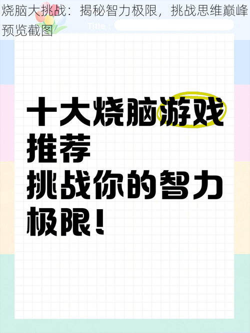 烧脑大挑战：揭秘智力极限，挑战思维巅峰预览截图