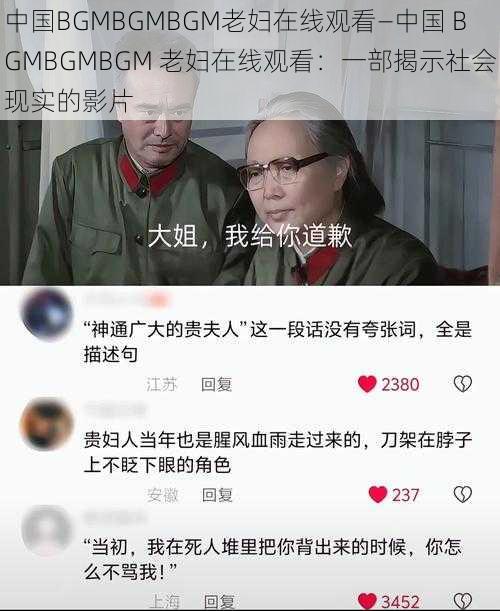 中国BGMBGMBGM老妇在线观看—中国 BGMBGMBGM 老妇在线观看：一部揭示社会现实的影片