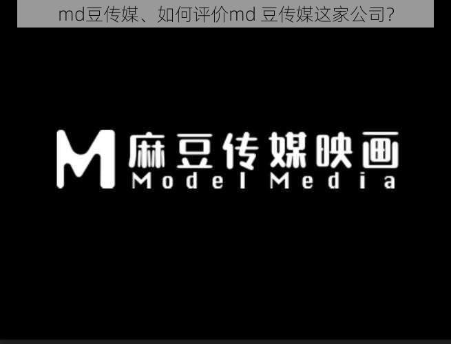 md豆传媒、如何评价md 豆传媒这家公司？