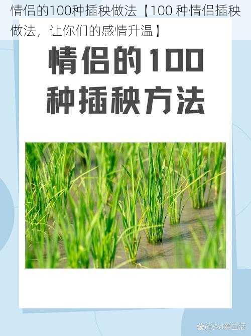 情侣的100种插秧做法【100 种情侣插秧做法，让你们的感情升温】