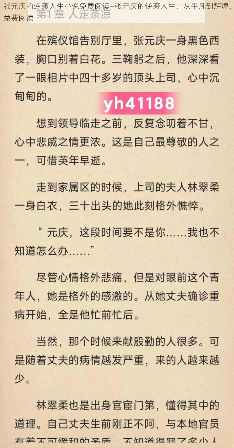 张元庆的逆袭人生小说免费阅读—张元庆的逆袭人生：从平凡到辉煌，免费阅读