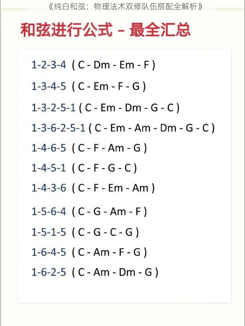 《纯白和弦：物理法术双修队伍搭配全解析》
