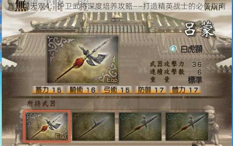 真三国无双4：护卫武将深度培养攻略——打造精英战士的必备指南