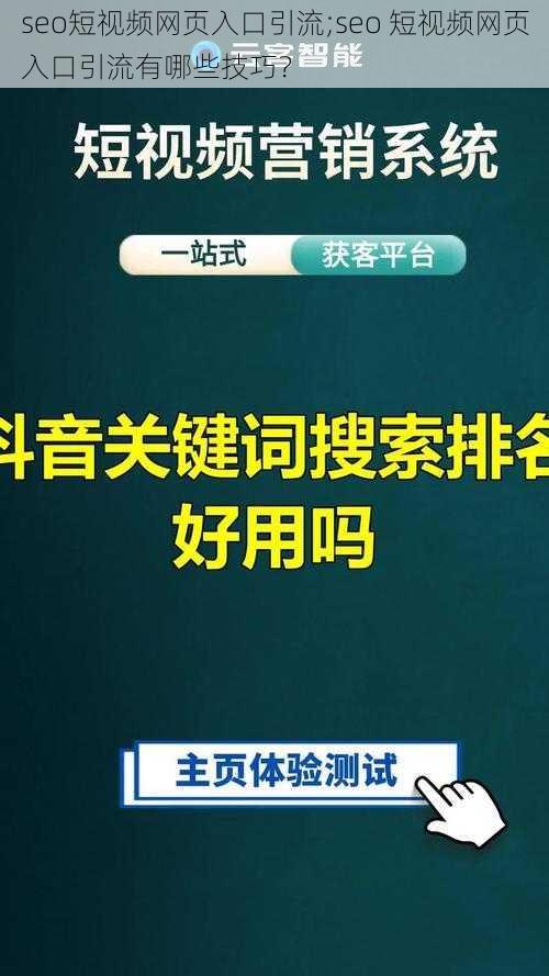 seo短视频网页入口引流;seo 短视频网页入口引流有哪些技巧？