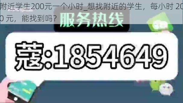 附近学生200元一个小时_想找附近的学生，每小时 200 元，能找到吗？