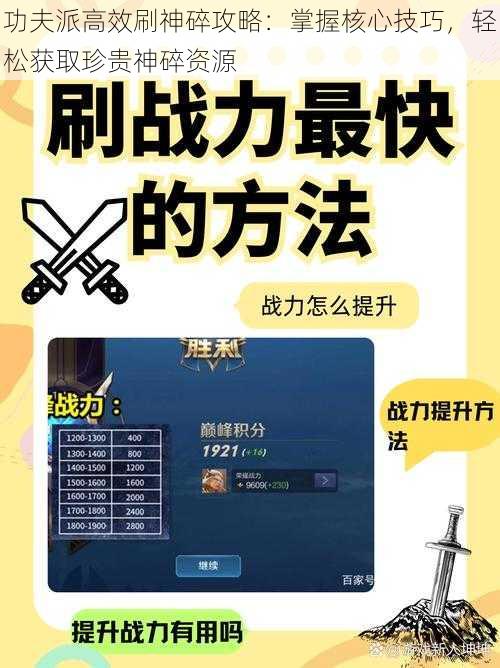 功夫派高效刷神碎攻略：掌握核心技巧，轻松获取珍贵神碎资源