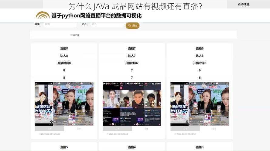 为什么 JAVa 成品网站有视频还有直播？