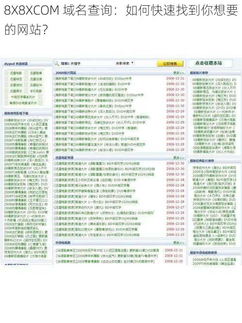 8X8XCOM 域名查询：如何快速找到你想要的网站？