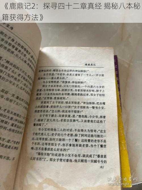 《鹿鼎记2：探寻四十二章真经 揭秘八本秘籍获得方法》