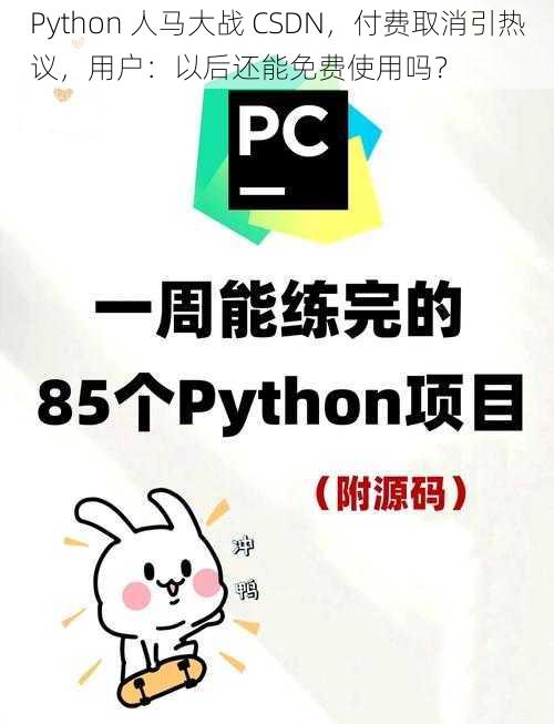 Python 人马大战 CSDN，付费取消引热议，用户：以后还能免费使用吗？