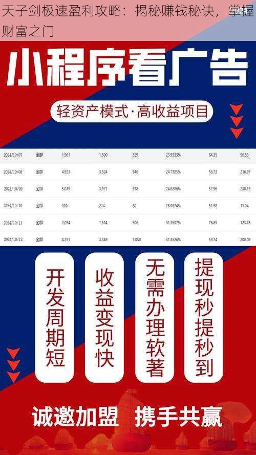 天子剑极速盈利攻略：揭秘赚钱秘诀，掌握财富之门