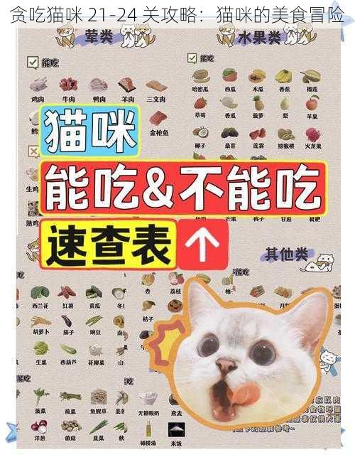 贪吃猫咪 21-24 关攻略：猫咪的美食冒险