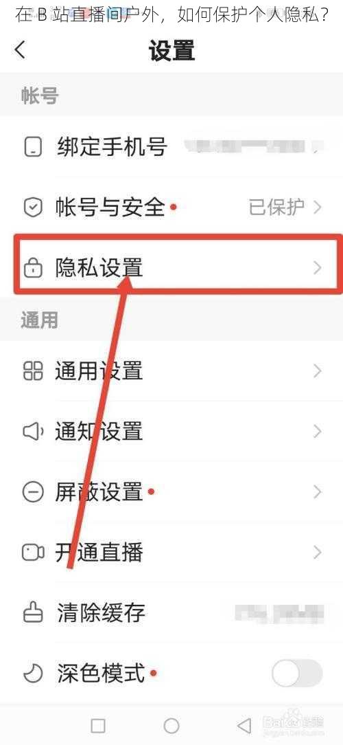 在 B 站直播间户外，如何保护个人隐私？
