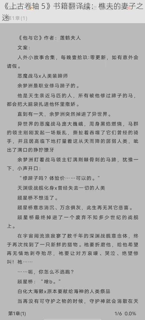 《上古卷轴 5》书籍翻译续：樵夫的妻子之迷