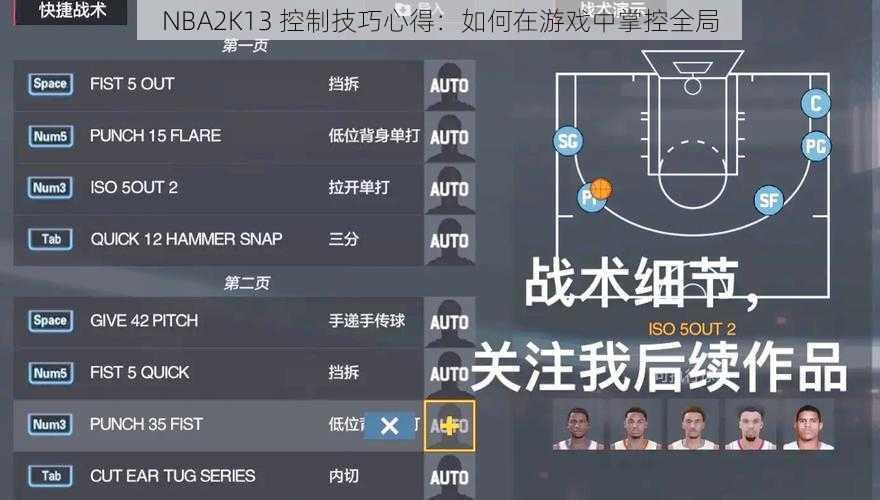 NBA2K13 控制技巧心得：如何在游戏中掌控全局