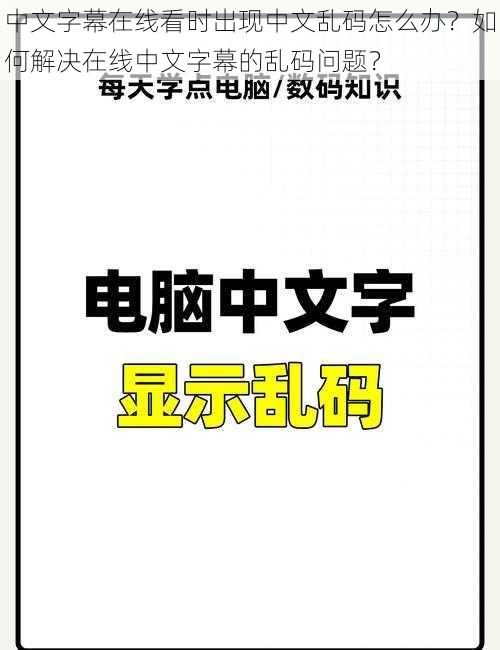 中文字幕在线看时出现中文乱码怎么办？如何解决在线中文字幕的乱码问题？