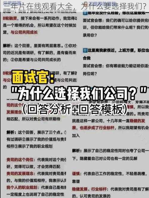 三年片在线观看大全，为什么要选择我们？