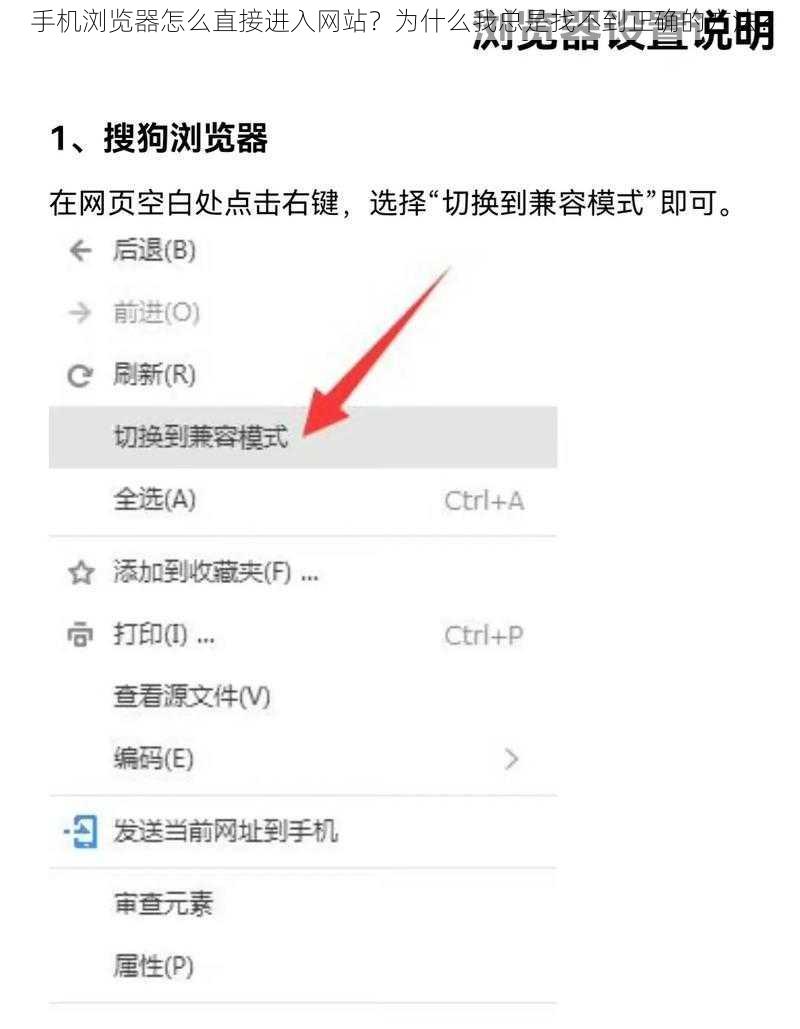 手机浏览器怎么直接进入网站？为什么我总是找不到正确的方法？