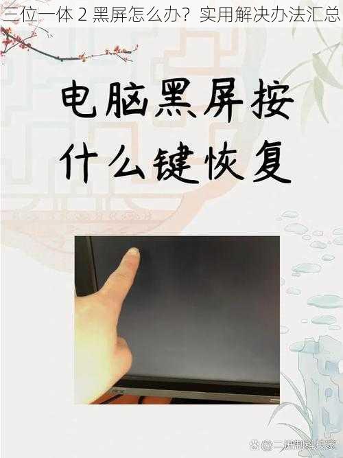 三位一体 2 黑屏怎么办？实用解决办法汇总