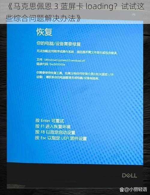 《马克思佩恩 3 蓝屏卡 loading？试试这些综合问题解决办法》