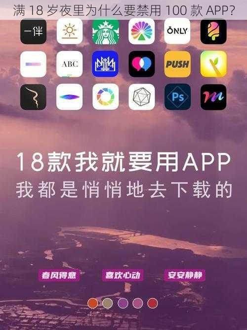 满 18 岁夜里为什么要禁用 100 款 APP？