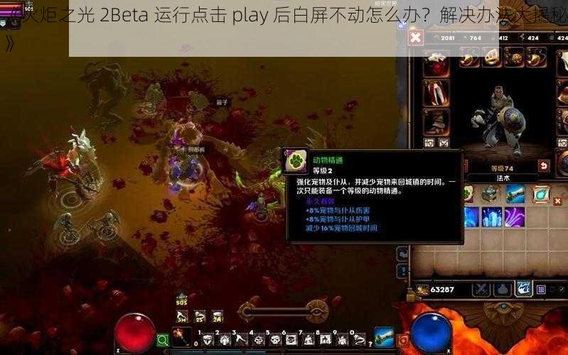 《火炬之光 2Beta 运行点击 play 后白屏不动怎么办？解决办法大揭秘》