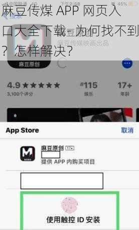 麻豆传煤 APP 网页入口大全下载- 为何找不到？怎样解决？