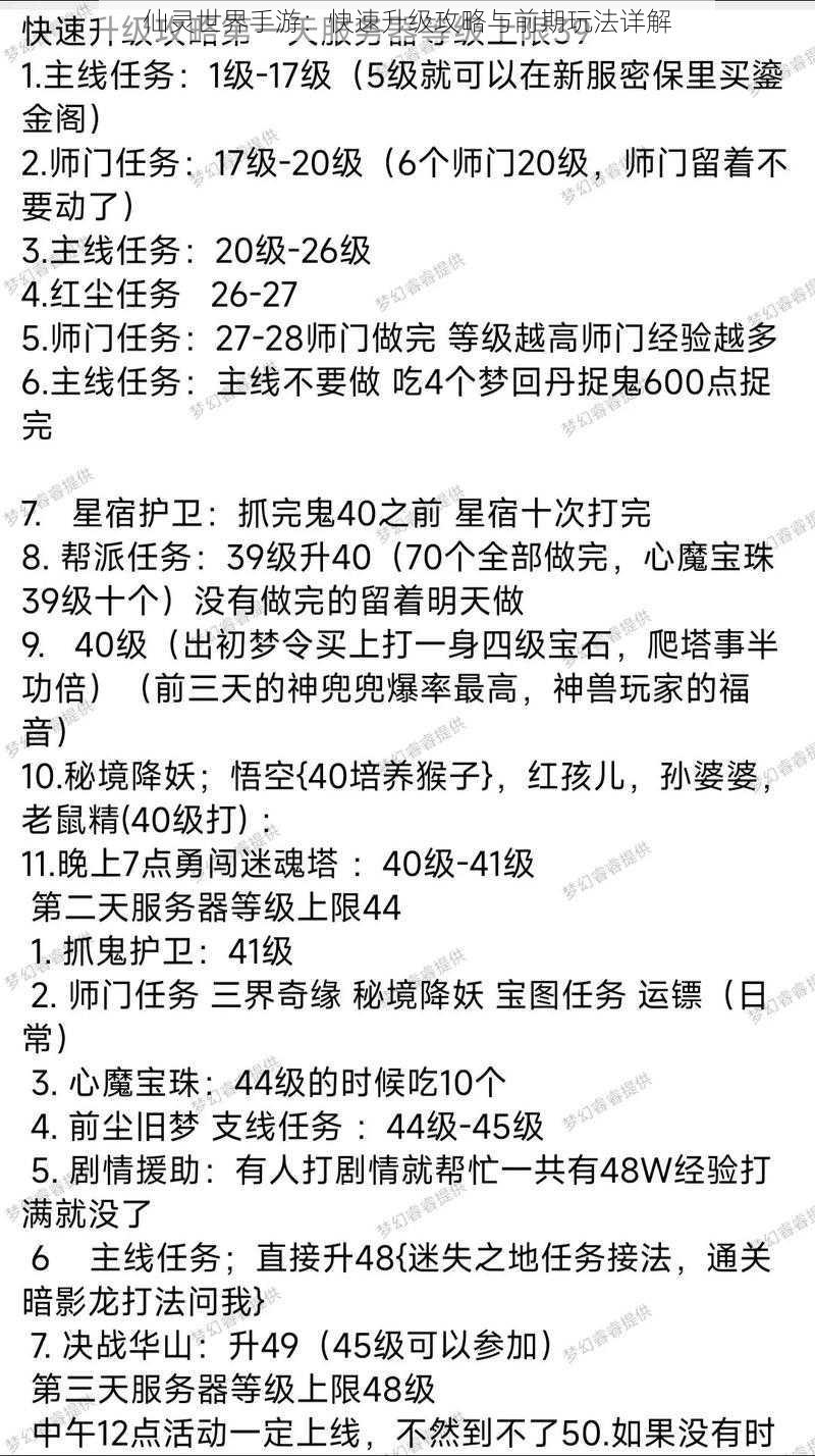 仙灵世界手游：快速升级攻略与前期玩法详解