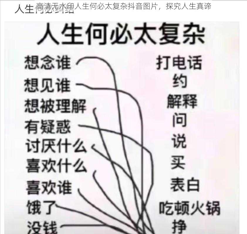 高清无水印人生何必太复杂抖音图片，探究人生真谛